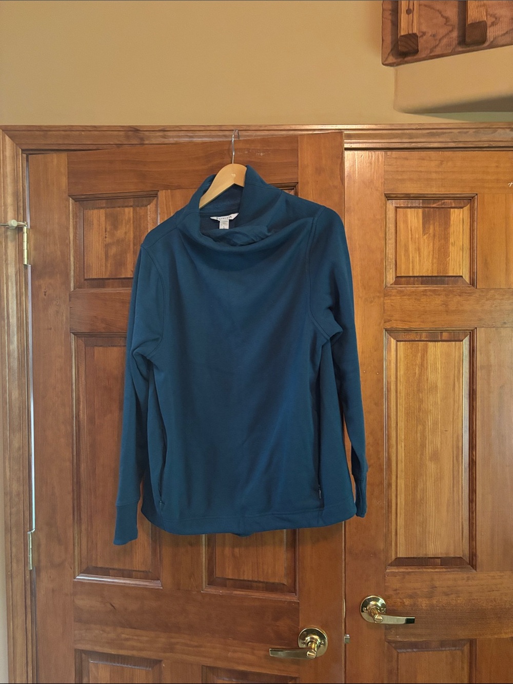 Athleta Teal Cowl Neck Pullover
